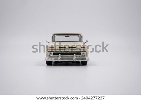 White Pick Up Truck. Vintage Pick Up Truck. Isolated on white. Room for text. Antique truck on white with shadows.