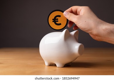 white piggy bank insurance money  - Shutterstock ID 1852694947