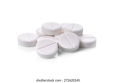 White Pills On White Background