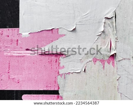 White pink colour abstract tattered  street poster detail