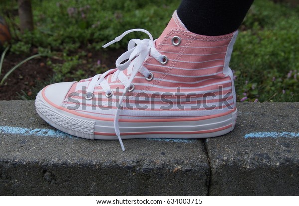 striped canvas shoes