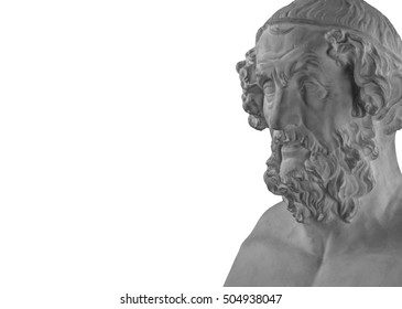 White Plaster Statue Of The Philosopher Homer