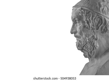 White plaster statue of the philosopher Homer - Powered by Shutterstock