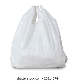 White Plastic Bag Isolated On White Background 