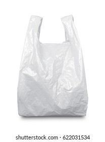 White plastic bag isolated on white with clipping path