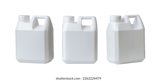 White plastic canister isolated on white background.