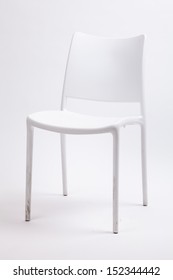 White Plastic Chair On Isolated