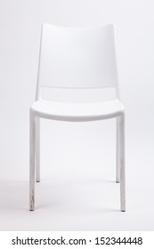 White Plastic Chair On Isolated