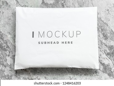 White Plastic Envelope Packaging Mockup