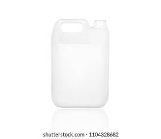 White plastic gallon or bottle isolated on white background with clipping path