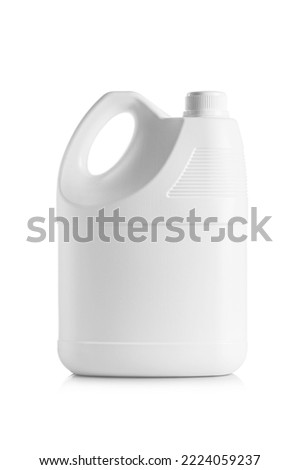 White plastic jerry can isolated on white background.