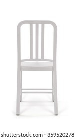 White Plastic Outdoor Chair, Back View