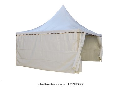 White Plastic Tent Isolated Over A White Background