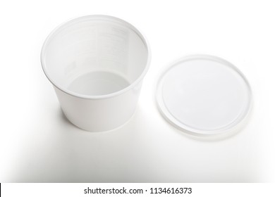 White Plastic Tub Bucket Container Close Up