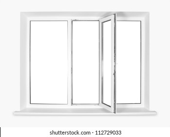 White Plastic Window Isolated On White Background