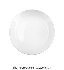 White Plate Isolated On White Background Top View