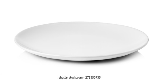 white plate isolated on a white background. - Shutterstock ID 271353935
