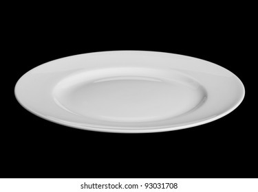 White Plate Isolated On Black