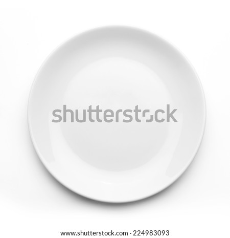 White plate on white background 