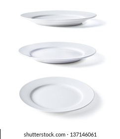 white plate in three dimensions on a white background - Shutterstock ID 137146061