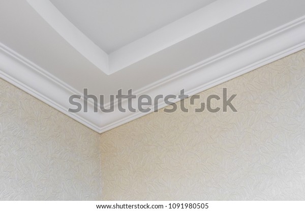 White Plinth On Ceiling Drywall Ceiling Stock Photo Edit Now