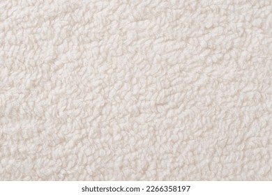 white plush fabric texture background , background pattern of soft warm material - Shutterstock ID 2266358197