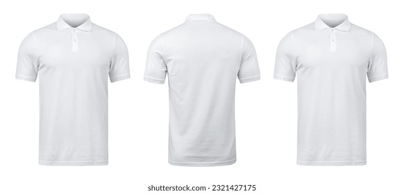 White Polo mockup front and back used as design template - Shutterstock ID 2321427175
