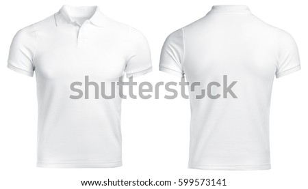 white Polo shirt, clothes on isolated white background