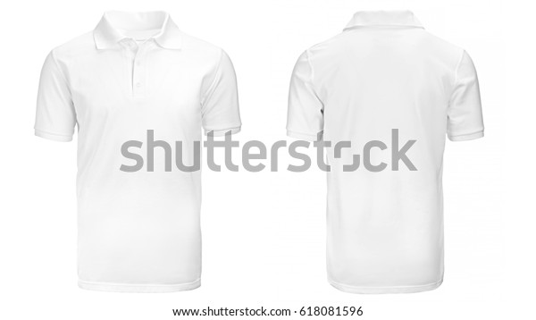 White Polo Shirt Clothes On Isolated Stock Photo (Edit Now) 618081596