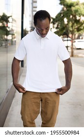 white polo black pants