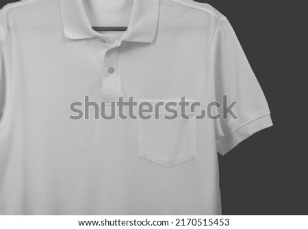 White Polo shirt mock-up template with pocket