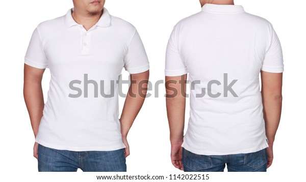White Polo Tshirt Mock Front Back Stock Photo 1142022515 | Shutterstock
