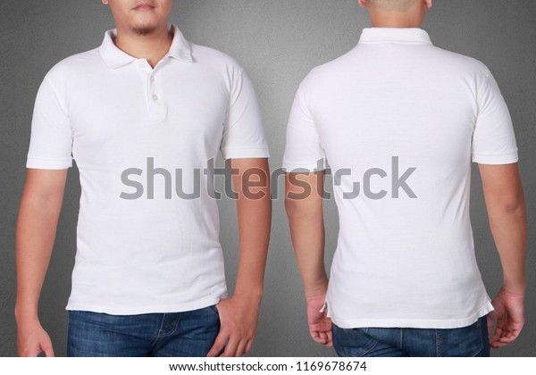 Download White Polo Tshirt Mock Front Back Stock Photo (Edit Now ...