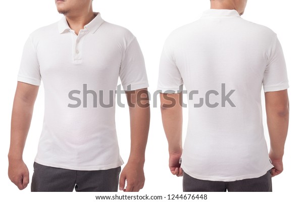white polo t shirt front and back