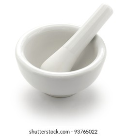 White Porcelain Mortar And Pestle Set