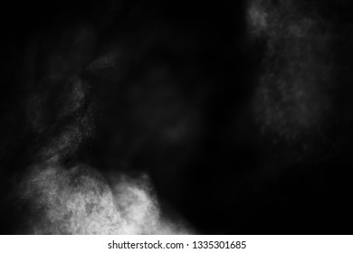 white powder color spreading effect for makeup artist or graphic design in black background - Shutterstock ID 1335301685