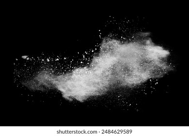 White powder explosion on black background. Colored cloud. Colorful dust explode. Paint Holi. - Powered by Shutterstock