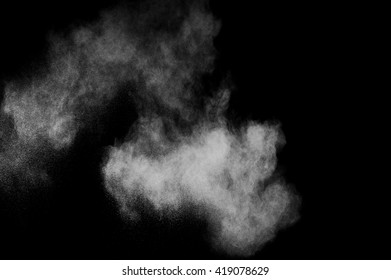 White powder explosion on black background. Abstract white dust texture. - Shutterstock ID 419078629