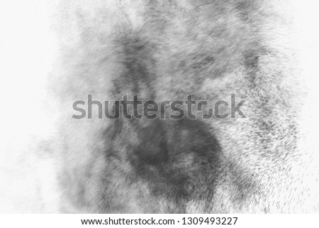 White powder on a black background