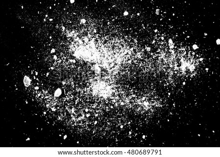 White powder on black background abstract