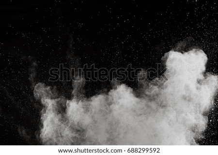 White powder on black background

