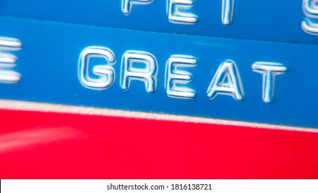 White Print Letters On Color Label