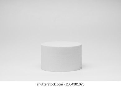 White product background. Empty podium