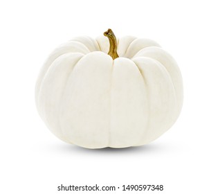 White Pumpkin Isolated On White Background