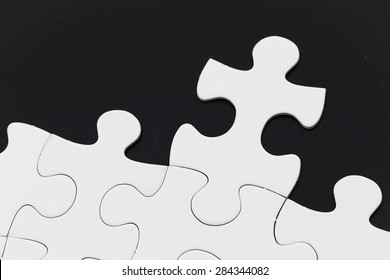 Jigsaw Puzzle On Black Background Stock Photo (Edit Now) 283880357