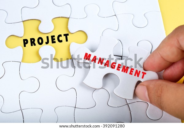 White Puzzle Word Project Management Stock Photo (Edit Now) 392091280