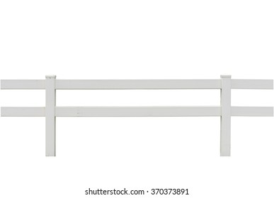 White Rail Fence Isolated On White