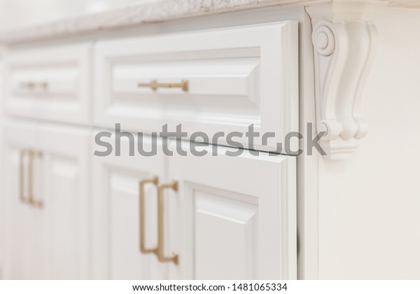 White Raised Panel Kitchen Vanity Bathroom Stock Photo Edit Now