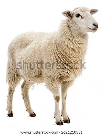 White Ram isolated on white background 