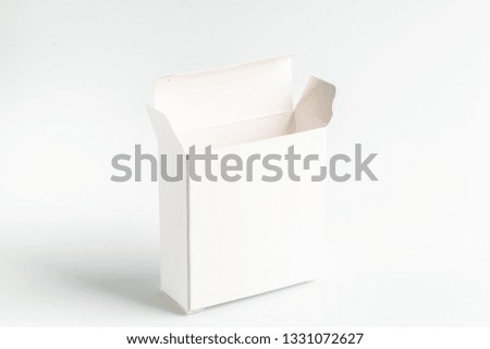 white rectangular cardboard box on a white background, moke up